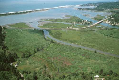 Aerial View of Siletz Bay