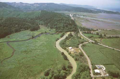 Aerial View of Scenic Pullout at Siletz Bay