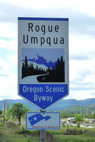 Rogue-Umpqua Scenic Byway Road Sign