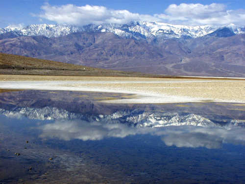 Snowcapped Mountains Reflected in Badwater Pool