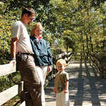 Family on the Hitchcock Nature Center Boardwalk