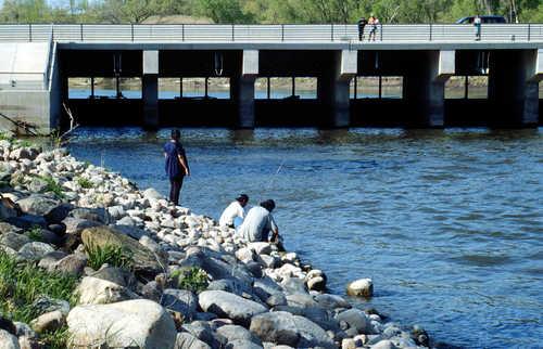 Fishing at Lac qui Parle Dam