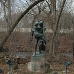 Hiawatha and Minnehaha Statue in Early Spring