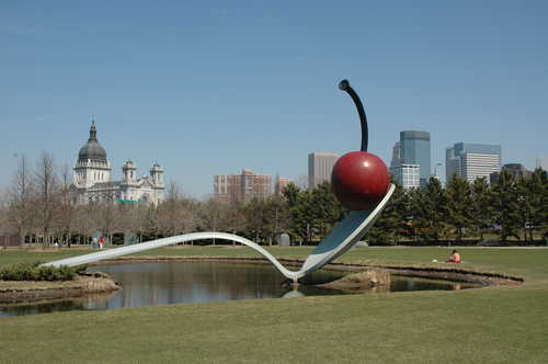 Cherry on Spoon Sculpture in Sculpture Garden
