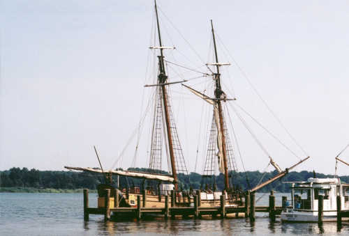 The Schooner Sultana moored on the Chestertown River