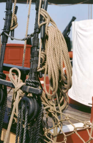 Closeup of the Rigging on the Schooner Sultana