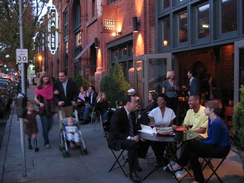 Enjoying Sidewalk Dining Along Charles Street in the Station North Arts & Entertainment District