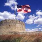 American Flag Over Fort Snelling