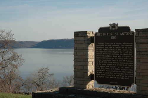 Site of Ft. Antoine Sign on Lake Pepin