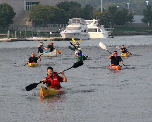 Kayaking on the Mississippi River near Davenport