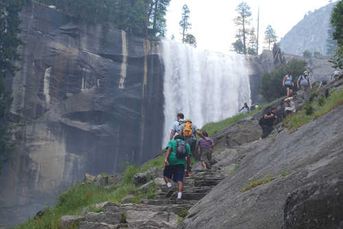 Hikers Making Their Way to Vernal Falls