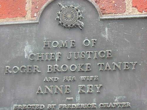Name Plate at the Roger Brooke Taney House