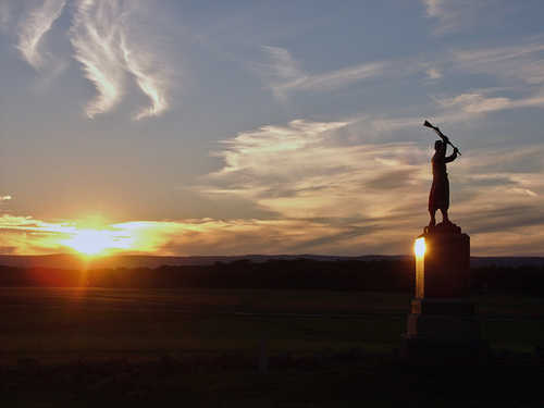 Statue at Sunset in Gettysburg