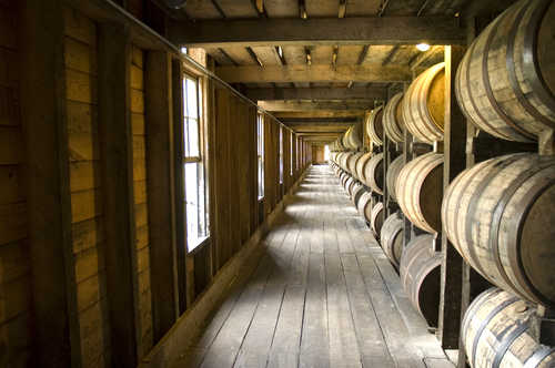 Bourbon Barrels in a Local Warehouse