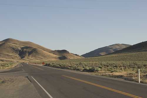 Deserted Road of the Pyramid Lake Scenic Byway