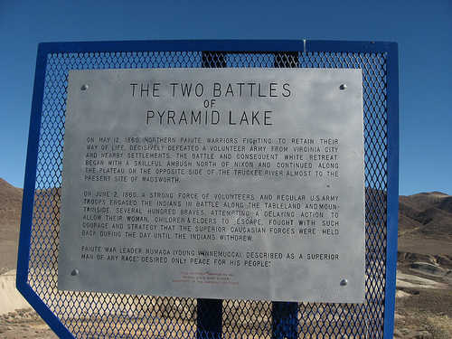 Historical Marker 148: The Two Battles of Pyramid Lake