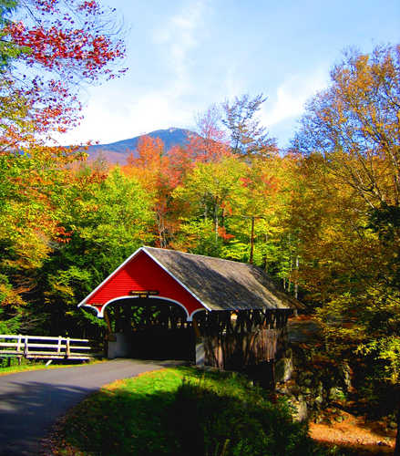 A View of Flume Covered Bridge