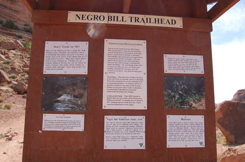 Information Sign at Negro Bill Trailhead