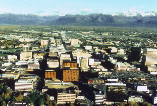 Downtown Anchorage During the Summer