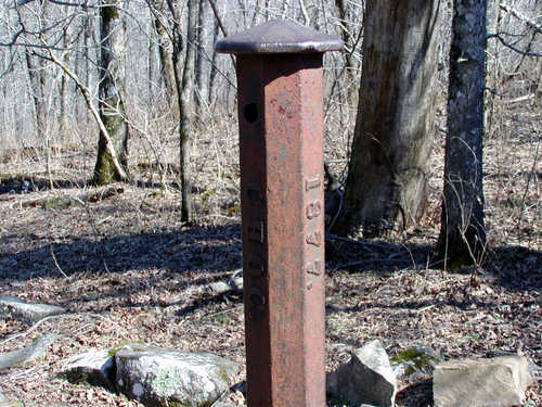 Iron Marker At The State Line