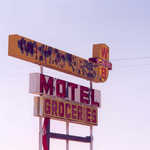 Whiting Brothers Motel and Grocery Sign