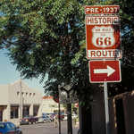 Historic Route 66 Roadsign in Santa Fe