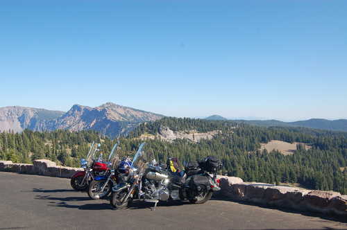Motorcycles at Cascade Volcanoes Overlook