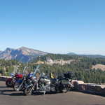 Motorcycles at Cascade Volcanoes Overlook