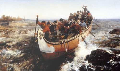 Voyageurs in Montreal Canoe
