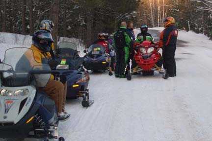 Snowmobilers in Northern Illinois