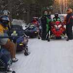 Snowmobilers in Northern Illinois