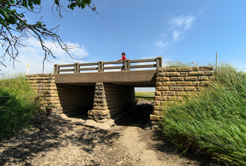 Limestone bridge across Beaver Creek in Barton County, Kansas.
