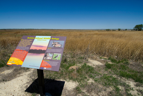Interpretive sign at Quivira National Wildlife Refuge in Kansas.