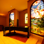 Stained glass windows in Shafer Art Gallery at Barton Community College in Great Bend, Kansas.