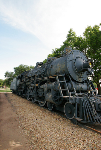 Train engine at Spaugh Park in Great Bend, Kansas.