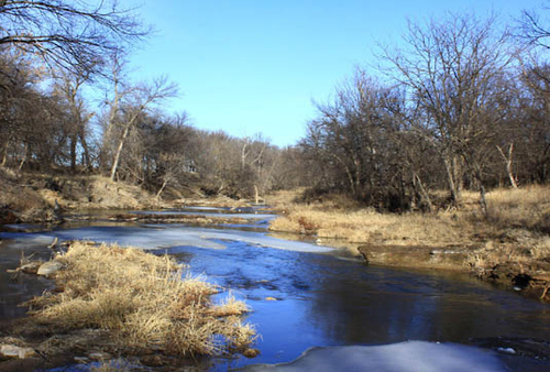 Winter near Wetlands and Wildlife National Scenic Byway in Kansas.