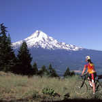 Cyclist and Mt. Hood