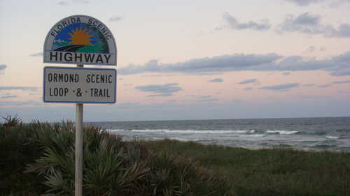 Florida Scenic Highways Program Sign along Ocean Shore