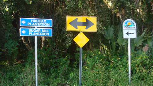 Directional Signs Along Ormond Loop and Trail