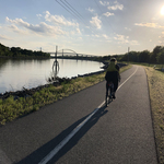 Cyclist on the Michael N. Castle Trail
