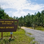 Public entrance to Point Washington State Forest in Walton County, Florida