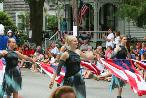 Flag Twirlers in the Parade