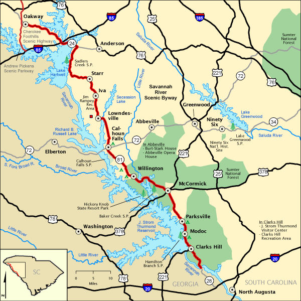 Savannah River Scenic Byway - Map