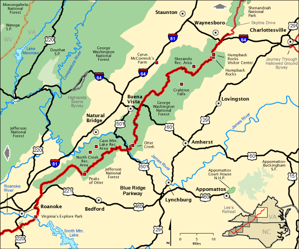Blue Ridge Skyway Map Country Roads Blue Ridge Skyway Map Country Roads