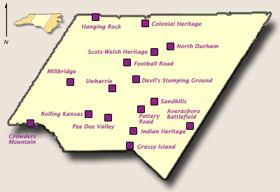 Piedmont Region Features Map