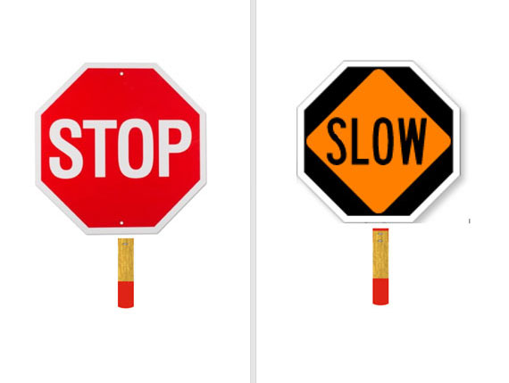 Stop and Slow Paddles