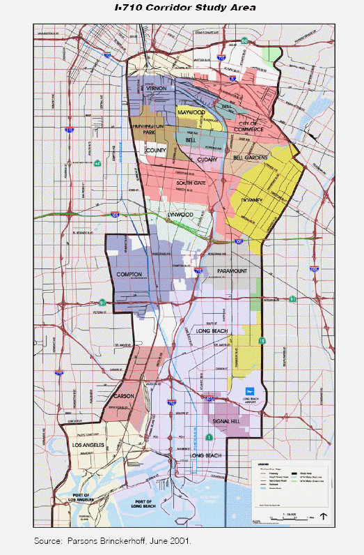 Map of the I-710 Corridor Study Area