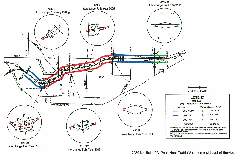 Level of Service for Segments of I-15 and Intersections