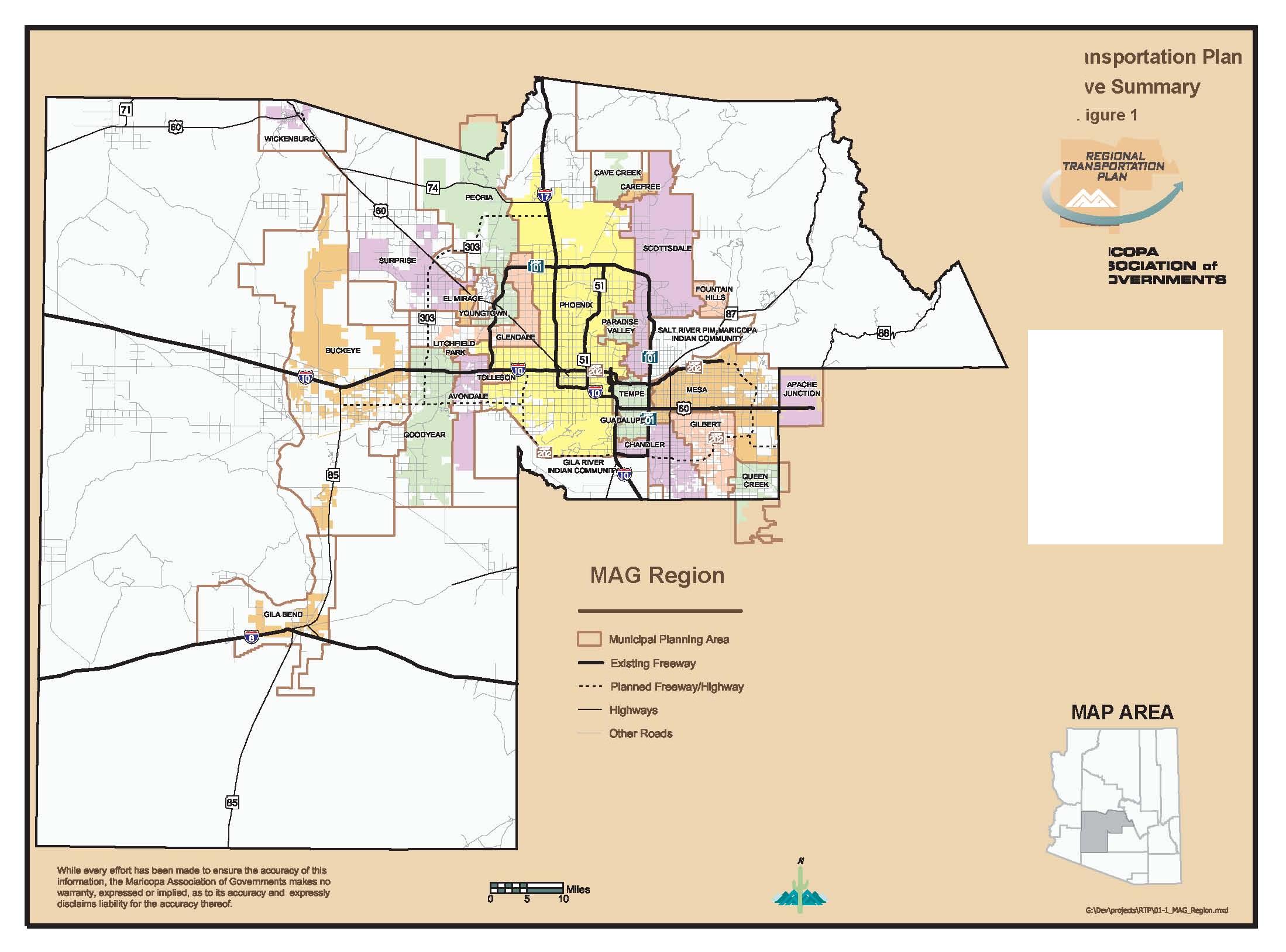 Map of Incorporated Areas of Maricopa County