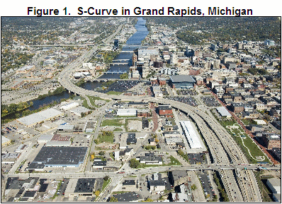 S-cruve in Grand Rapids, Michigan